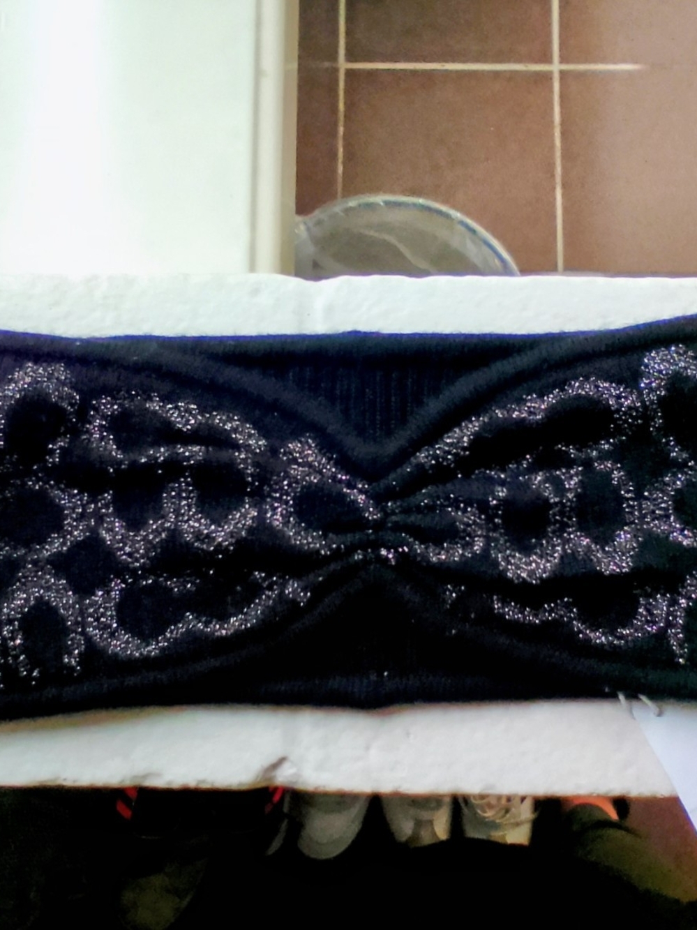 Coach NWT Black Knitted Headband With Classic Metallic "C"